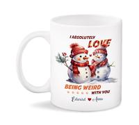 Tazas De Café Porcelana Taza De Cerámica Me Encanta Ser Raro Muñeco De Nieve Gracioso Personalizada Tazas De Té Para Cumpleaños Mamá Desayuno 330Ml