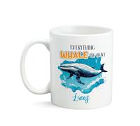 Tazas De Café Porcelana Taza De Desayuno Todo Estará Bien, Ballena Personalizada Tazas De Té Para Hombre Día De La Madre Abuela 330Ml