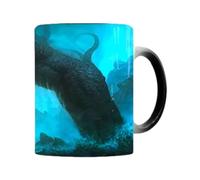 Tazas de café que cambian de calor, taza de cerámica El llamado de Cthulhu de 350 ml, taza que cambia de color mitología, novedad taza sensible al calor para Navidad, Halloween, regalo de cumpleaños