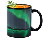 Tazas de café que cambian de color, taza de cerámica que cambia de calor con diseño de luces boreales, taza mágica que cambia de color para café, té, perfecta para niños, niñas, hombres, mujeres