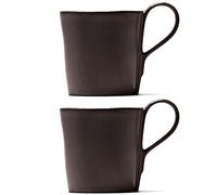 Tazas de café Serax | Vajilla La Mère de Marie Michielssen | 2 tazas de gres con asa marrón oscuro | Reutilizable para bebidas calientes | Juego de tazas para el hogar | Juntos