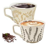 Tazas De Café,Set De 2 Taza De Café Grande,Tazas De Cerámica,Tazones De Cerámica Para Café,Té,Capuchino,Leche,Cacao,Apto Para Lavavajillas,Taza De Porcelana