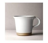 Tazas de café Taza de café de cerámica 6.3 oz Taza de té de cerámica gruesa antigua Taza blanca Taza de desayuno Taza de leche casera, hecha a mano para mujeres y hombres Gran regalo (Tamaño : Small) (White S)