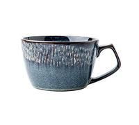 Tazas de café Taza de desayuno grande Tazón de leche de avena Dormitorio de estudiante Taza de avena Serie de cielo estrellado con asa Adecuado para la oficina y el hogar Dormitorio 600 ml (Azul sin cuchara)