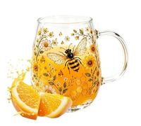 Tazas de café, vasos decorativos, vintage, colibrí, flores silvestres | Taza de té de cristal floral bohemio para café helado, zumo, agua, vino, bebida, día de la madre