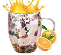 Tazas de capuchino de vidrio de doble pared, tazas de té aisladas de 350 ml, vidrio de café transparente, elegante taza de café con leche, resistente al calor, función de borosilicato versátil, bebida