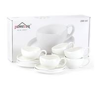 Tazas de capuchino, tazas de café de 200 ml con platillos, servicio de café para 6 personas, juego de tazas de capuchino, tazas de café de cerámica para amantes del café, capuchino, latte, americano y