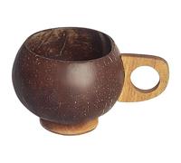 Tazas de cáscara de coco, tazas de coco para bebidas | Tazas hechas a mano con cáscara de coco - Ensaladera rústica portátil, tazas de agua marrones para helado, agua