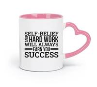 Tazas de cerámica blancas con frases motivacionales para el trabajo, inspiración para el éxito (320 ml) para café, sopa, té, leche, café con leche y chocolate caliente. Para damas y caballeros.
