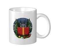 Tazas De Cerámica Caja Para Gatos Con Texto En Inglés Merry Christmas Cat Tazza Di Latte Decorativas Moderna Tazas De Vajilla, Para Café, Cumpleaños, Oficina, 330ml