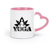Tazas de cerámica con estilo para té y café, citas de yoga, logotipo de Lotus Yoga, hinduismo (320 ml) Taza de café de cerámica para capuchino, té, leche, rosa