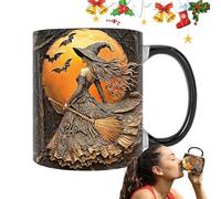 Tazas de cerámica de - 350 ml Halloween Cat Design, taza de café gótico, taza de té decorativa, nuevo accesorio de cocina | Spooky Season Beverage Gift para hermanas coleccionar, cerámica Yuwu,