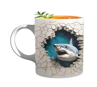 Tazas De Cerámica De 3D: Taza De Cabeza De Artesanal, Copa De Novedad Pintada De 11oz | Tema De Bebidas De Cerámica Océano Ceramic, Taza De Té De Leche De Café Divertida Para Los Amant