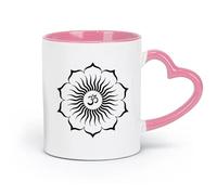 Tazas de cerámica de porcelana con diseño de mandala de yoga, loto y estudio de yoga, hinduismo (320 ml), perfectas para cocinas, restaurantes y cafeterías. Una gran idea para regalar.