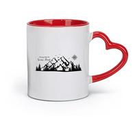 Tazas de cerámica duraderas Camper Rv Compass Always Take The Scenic Route (11 oz/320 ml) Regalo divertido para amantes del café, mejores amigos del trabajo, compañeros de trabajo y amigos Rojo