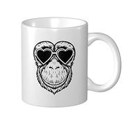 Tazas De Cerámica Gafas De Mono Tazza Di Latte Con Mango Mujeres Tazas Graciosas, Para Bebidas Calientes, Cumpleaños, Deportista, 330ml