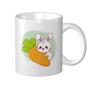 Tazas De Cerámica Lindo Rabbit Sosteniendo Una Zanahoria Grande Tazza Di Latte Decorativas Moderna Tazas De Vajilla, Para Cocina, Bebidas Calientes, Deportista, 330ml