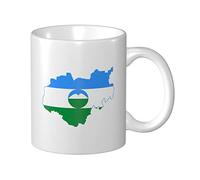 Tazas De Cerámica Mapa De La Bandera De Kabardino Balkaria Tazza Di Latte Moderna Decorativas Tazas De Té, Para Cocina, Cumpleaños, Deportista, 330ml