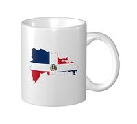 Tazas De Cerámica Mapa De La Bandera De La República Dominicana Tazza Di Latte Con Mango Mujeres Tazas De Té, Para Café, Hogar, Deportista, 330ml