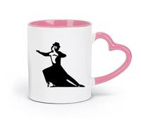 Tazas de cerámica para chocolate caliente, diseño de pareja de baile de pasión y tango (320 ml) para té y chocolate caliente, color rosa
