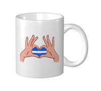 Tazas De Cerámica Sosteniendo Una Bandera De Línea Blanca Delgada Con Un Corazón Tazza Di Latte Decorativas Mujeres Tazas De Vajilla, Para Cocina, Deportista, Oficina, 330ml