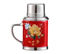 Tazas de cerámica, taza de agua de boda china, taza de agua nostálgica con tapa, 460 ml, taza de té vintage inspirada, elegante regalo para parejas, bodas y cumpleaños, 16,38 x 3,46 cm