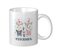 Tazas De Cerámica Te Amo Por Siempre Rabbit Tazza Di Latte Con Mango Decorativas Tazas Graciosas, Para Hogar, Cocina, Deportista, 330ml