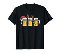 Tazas de Cerveza con Luces navideñas de Papá Noel Camiseta