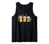 Tazas de Cerveza con Luces navideñas de Papá Noel Camiseta sin Mangas