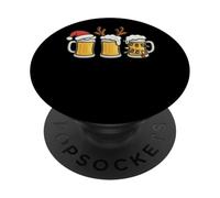 Tazas de Cerveza con Luces navideñas de Papá Noel PopSockets PopGrip Adhesivo