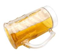 Tazas de cerveza falsas, vasos de cerveza - Jarra de cerveza divertida de 15 onzas de doble capa, creativa jarra de cerveza falsa de enfriamiento de hielo de verano de doble capa, adecuada para
