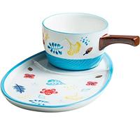 Tazas de desayuno gigantes, ensaladera, taza sopa cerámica, recipiente único, tazones té y café, platillos crema, juego platos for 1 persona, con soporte for galletas.-rojo (Color : Red)(Blu)