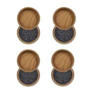 Tazas de fieltro para piso/ruedas - Protege tu suelo laminado de madera, azulejos y lino de arañazos (8 x madera oscura pequeña 44 mm)