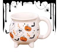 Tazas de Halloween de cerámica lindas y espeluznantes para café o té, decoración espantosa truco oro Treat cocina comedor oficina hotel apartamento