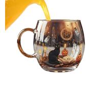 Tazas de Halloween | Escalofriante gran capacidad | Tazas de café de vidrio con camino encantado | para jugo, latte, té, hielo, agua, cerveza, mostrador de cocina, apartamento, restaurante