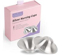 Tazas de lactancia originales de plata - Escudos de pezones para lactancia materna - Bebe esencial para calmar y proteger los pezones de lactancia - Plata 925 (tamaño X-L)