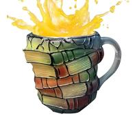 Tazas de libro para los amantes de los libros | Taza Cappuccino con mango | Drinkware creativo, Morning Break Accesorio, artículo de estudio de café, de estantería, regalo de la época de