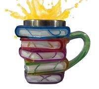 Tazas de libros para amantes de los libros | Taza de capuchino con asa - Taza creativa, utensilios de bebida estéticos para estudio de cocina Leer Colección de librería Cafe Home Pausa de la