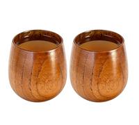 Tazas de madera hechas a mano: soportes para bebidas de madera de calidad, recipiente para líquidos clásico | Resalte de textura suave y pulida, opción de servicio versátil para celebración de