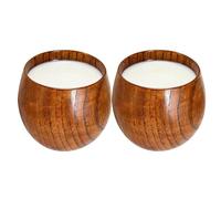 Tazas de madera hechas a mano - Taza para beber de dos piezas, recipiente de bebidas de madera, artesanía artesanal | Café té Latte Espresso vino leche cocina comedor cafetería encimera hogar B