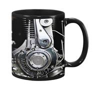 Tazas de motor - Taza de herramientas mecánicas negra | Tazas de té grandes | Taza de cerámica para mecánicos | Taza divertida para beber | Vasos para whisky, , vino, cerveza, sopa, hombres, niños