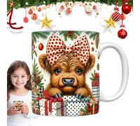 Tazas de Navidad a granel,Tazas de café de Navidad - Tazas de café de vacaciones Tazas de café de Navidad de cerámica | Taza de vaca, accesorios de Navidad para café caliente, té frío, chocolate