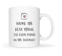 Tazas de Regalo Eres lo mejor que he encontrado en Internet. | Tazas Té Graciosa Tazón de café novedad Tazón para Novios, Amigos, Familiares, 330ml