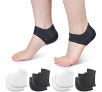 Tazas de talón transpirables inserciones de fascitis plantar almohadillas para talón (6 pares) ideales para el dolor de talón cura tacones agrietados secos tendinitis de Aquiles para hombres y mujeres
