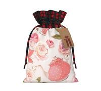 Tazas de té con rosas románticas desgastadas de 4.7 x 6.9 pulgadas, bolsa de regalo de gran capacidad con cordón para tus regalos preciosos de Halloween, 1 unidad