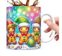 Tazas de té de cerámica de Santa Claus, Navidad 3D Taza de cerámica - Cerámica Santa 3D Tazas de té festivo - Santa taza de agua caliente de cerámica con asa para el hogar, cafetería, hotel