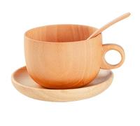 Tazas De Te De Madera - Vasos De Madera Natural De 290 Ml Con Cuchara, Juego De Tazas De Té | Taza Reutilizable Con Acabado Suave Para Whisky, Cerveza, Té, Café, Jardín Al Aire Libre, Picnic, Camping,