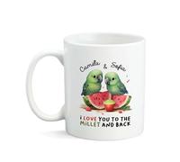 Tazas De Té Divertido Taza De Cerámica Te Amo Hasta El Mijo Y De Vuelta, Periquito. Porcelana Tazas Para Cocina Leche Abuela 330Ml