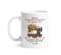 Tazas De Té Maravillosa Taza Cerámica Nunca Subestimes A Una Mujer Máquina De Coser De Flores Humor Tazas De Café Para Día De La Madre Mamá Cumpleaños 330Ml