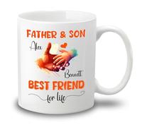 Tazas De Té Padre E Hijo, Mejores Amigos De Por Vida Taza De Desayuno,Porcelana,Personalizada,Tazas Para Desayuno Cumpleaños Café Y Té 330Ml